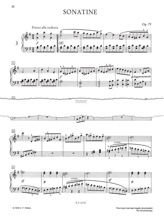 Produktgalerie: Seite 1 von 1 Piano Sonata No. 25, Op. 79, Ludwig van Beethoven, Klavier