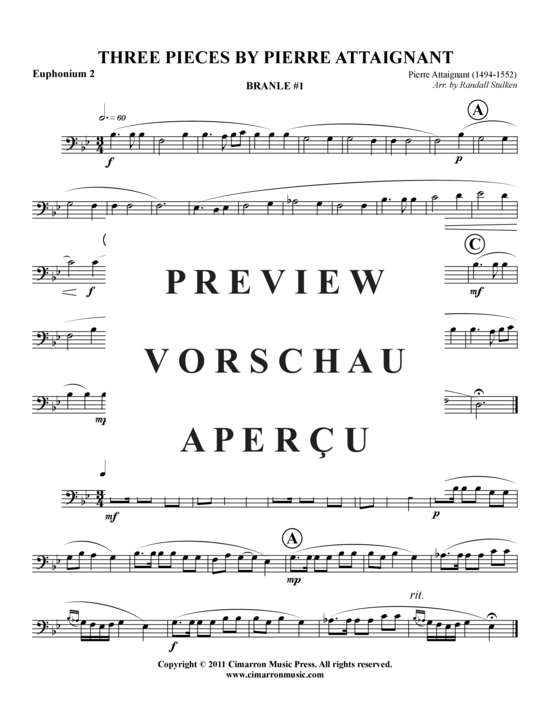 Product gallery: Page 10 of 17 Drei Stücke von P. Attaignant , , (Tuba Quartet: 2x Baritone, 2xTuba)