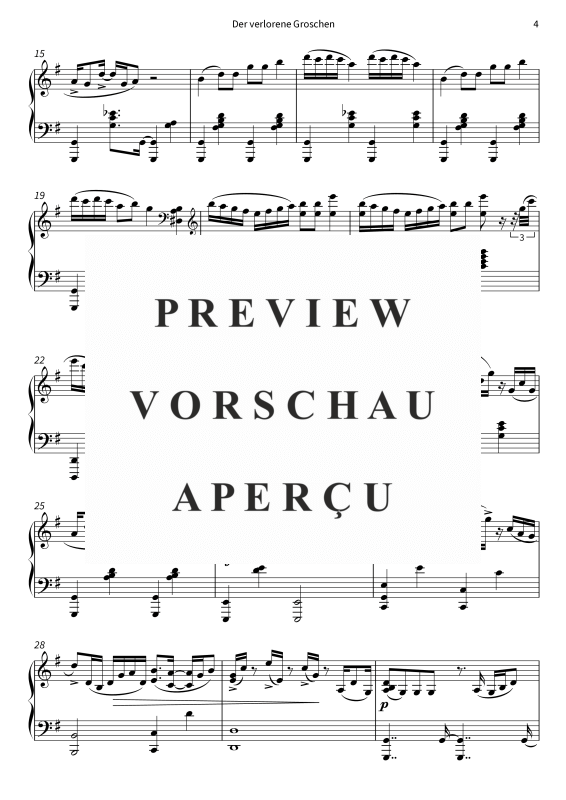 gallery: Der verlorene Groschen - inspiriert durch Rondo alla ingharese quasi un capriccio G-Dur, op. 129, , Klavier Solo