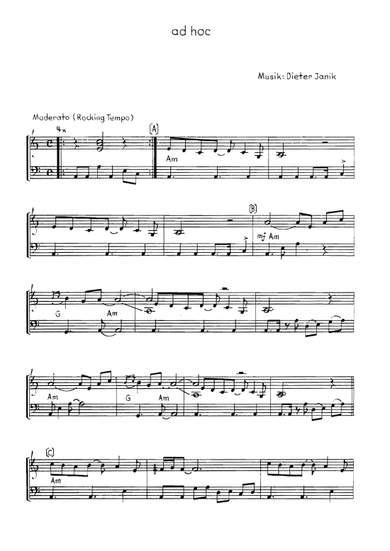 Product picture to: ad hoc sheet music for jazzpiano