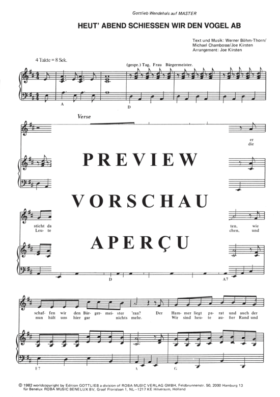 Produktgalerie: Seite 4 von 4 Heut Abend schiessen wir den Vogel ab , Wendehals, Gottlieb, Klavier und Gesang