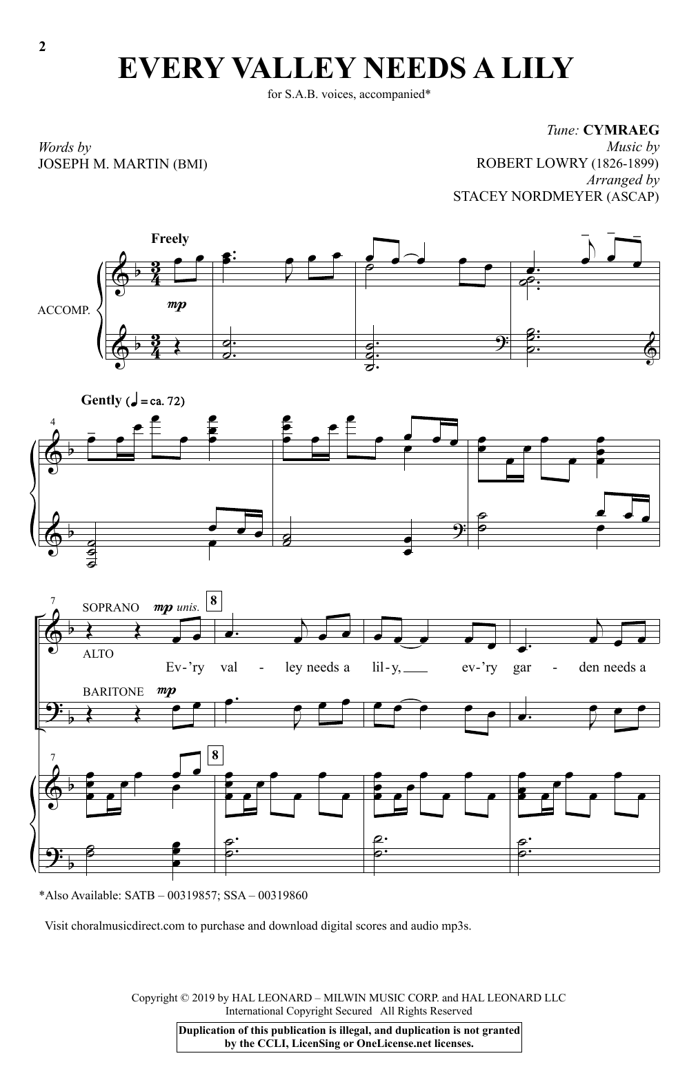 Produktbild zu: Every Valley Needs A Lily (arr. Stacey Nordmeyer)