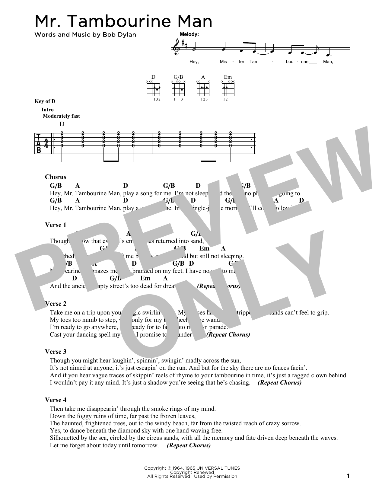 Produktbild zu: Mr. Tambourine Man
