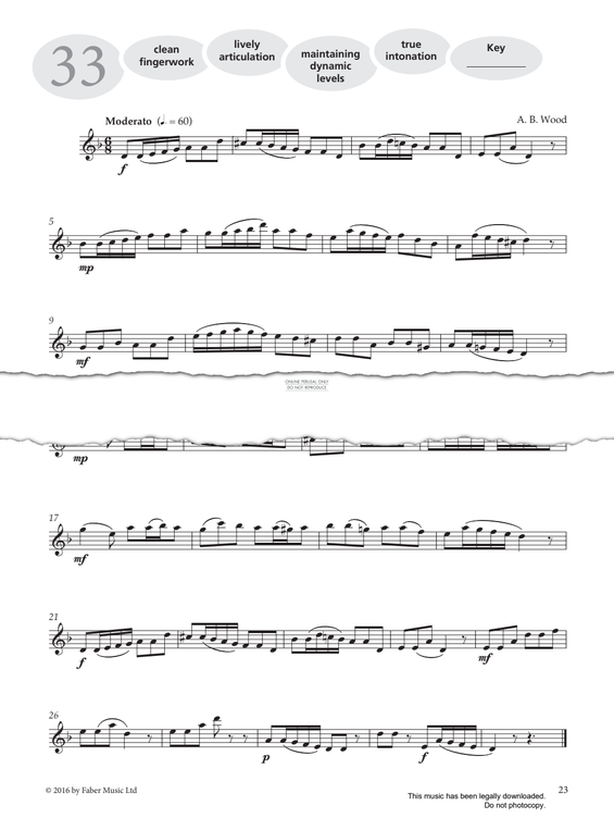 Product gallery: Page 1 of 1 Study No.33 'Moderato' (from 'More Graded Studies For Saxophone Book One'), AB Wood