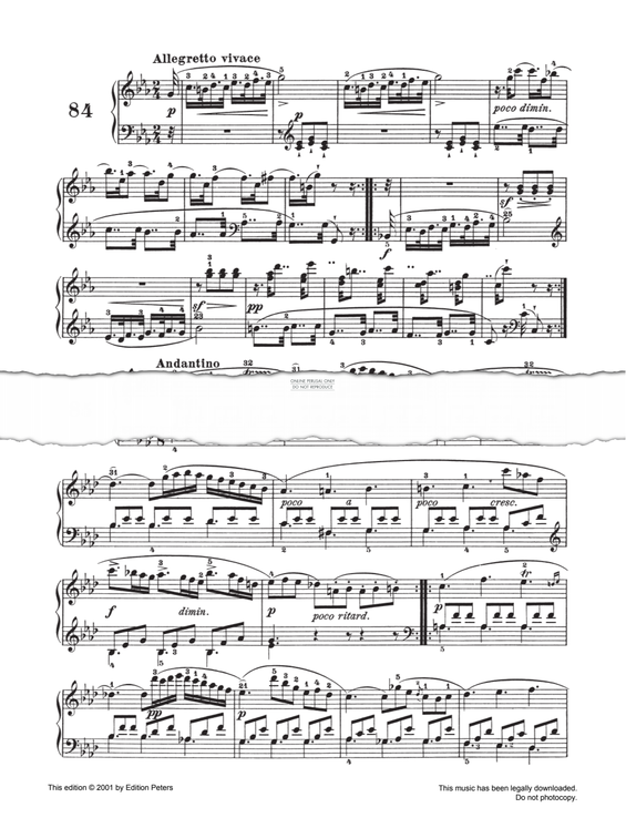 Produktgalerie: Seite 1 von 1 Andantino Op. 139 No. 85, Carl Czerny, Klavier