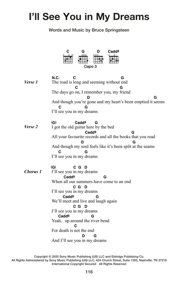 Produktgalerie: Seite 1 von 1 I'll See You In My Dreams, Bruce Springsteen, Gitarre