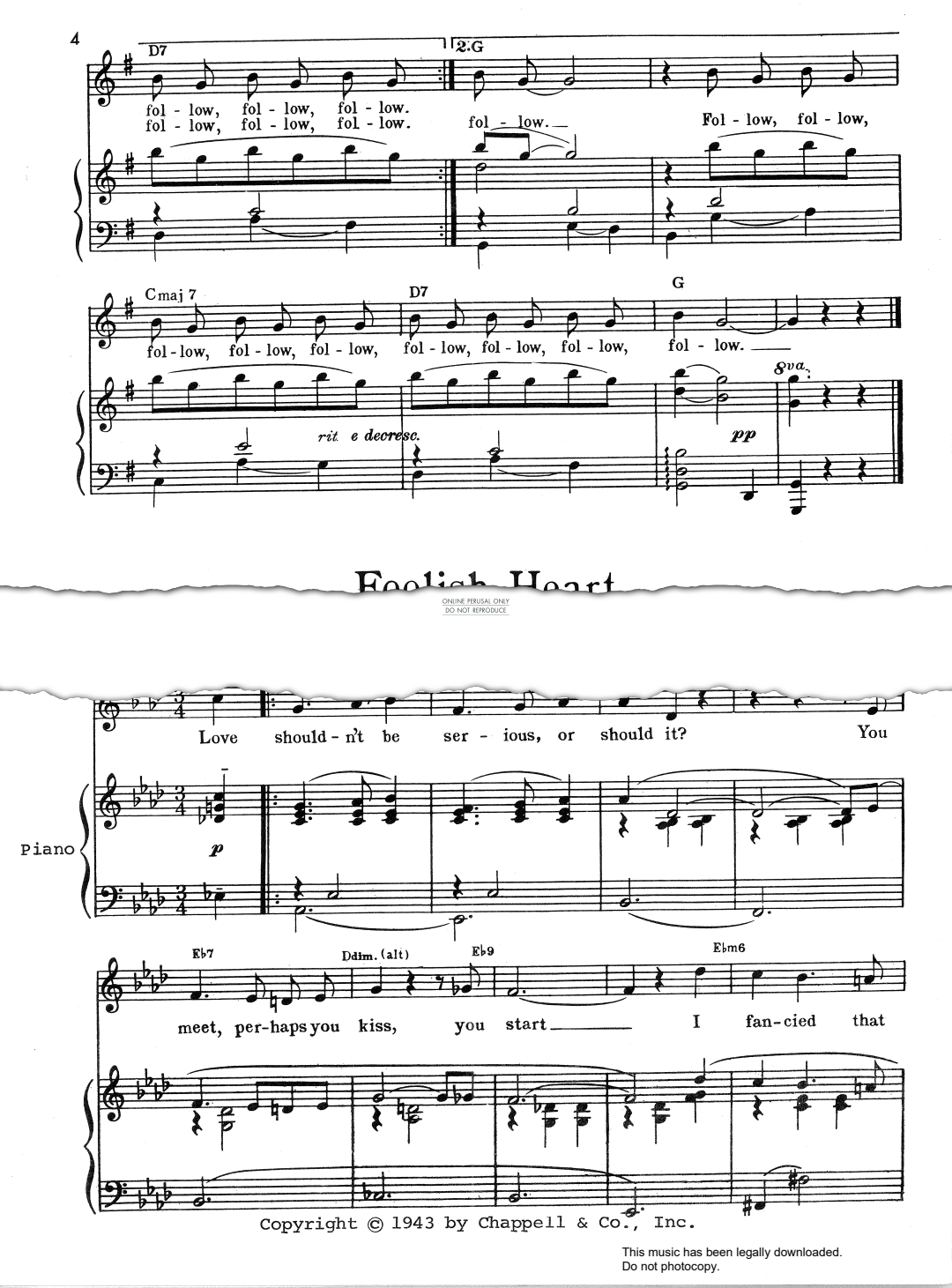 Product picture to: Foolish Heart (from 'One Touch Of Venus')