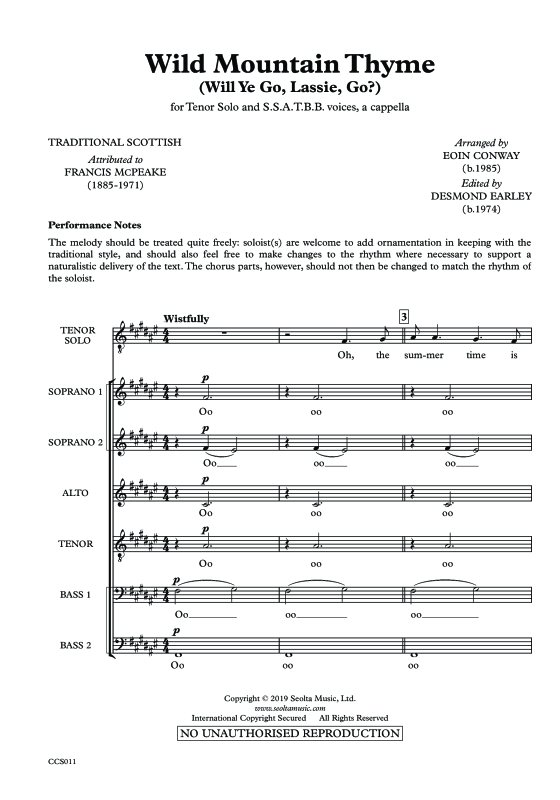 Produktgalerie: Seite 1 von 11 Wild Mountain Thyme, , Tenor Solo und Gemischter Chor