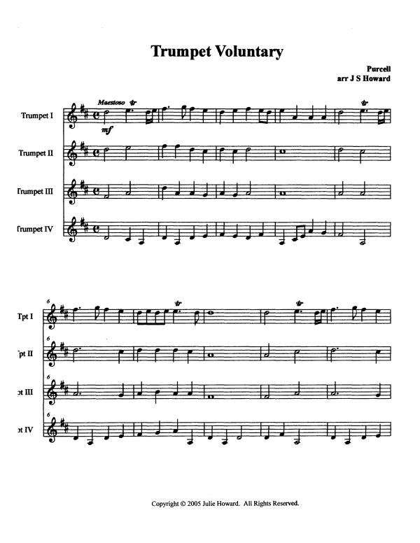 Produktgalerie: Seite 1 von 11 Trumpet Voluntary, , Trompeten Quartett