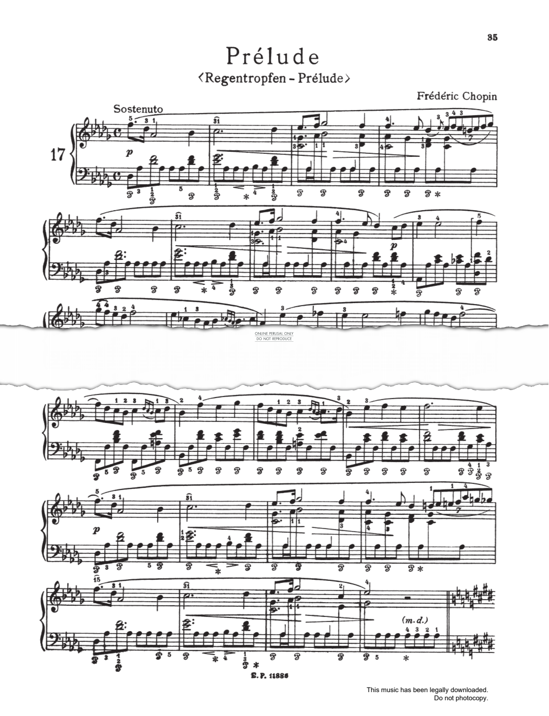 Produktbild zu: Prelude In D Flat Major 'Raindrop' Op.28, No.15