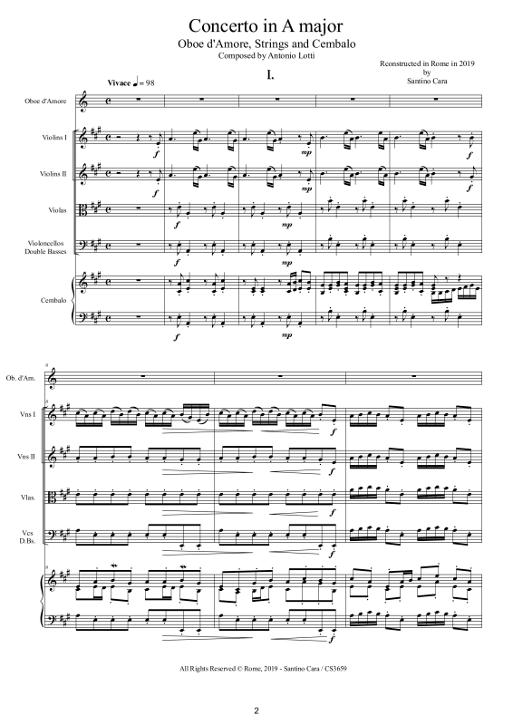 Produktbild zu: Concerto in A majorAntonio Lotti