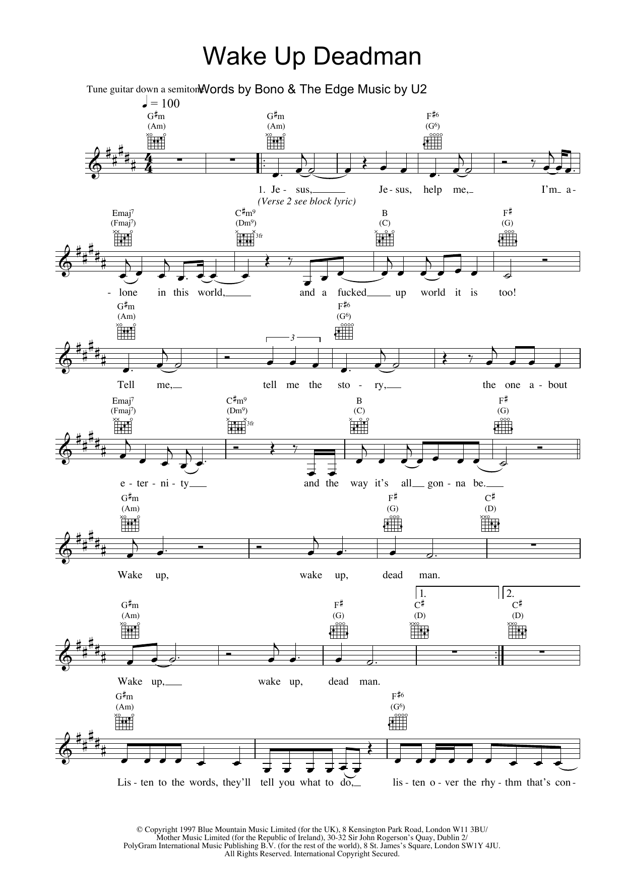 Produktgalerie: Seite 1 von 1 Wake Up Dead Man, U2, Melodieinstrument