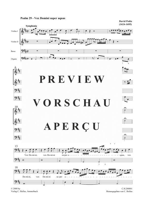Produktgalerie: Seite 4 von 11 Vox Domini super aquas (Psalm 29), , Gemischtes Ensemble Bass, 2 Violinen und BC