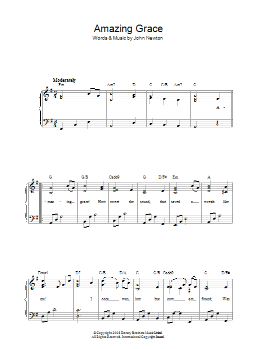 Produktgalerie: Seite 1 von 1 Amazing Grace, John Newton, Klavier