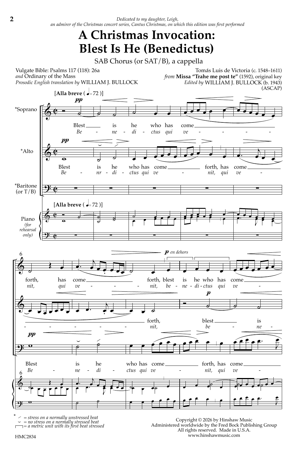 Produktgalerie: Seite 1 von 1 A Christmas Invocation: Blest Is He (Benedictus), William J. Bullock, Chor
