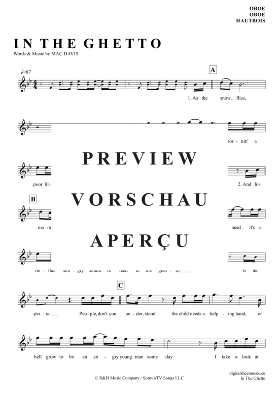Produktgalerie: Seite 2 von 4 In The Ghetto , Presley, Elvis, (Oboe)