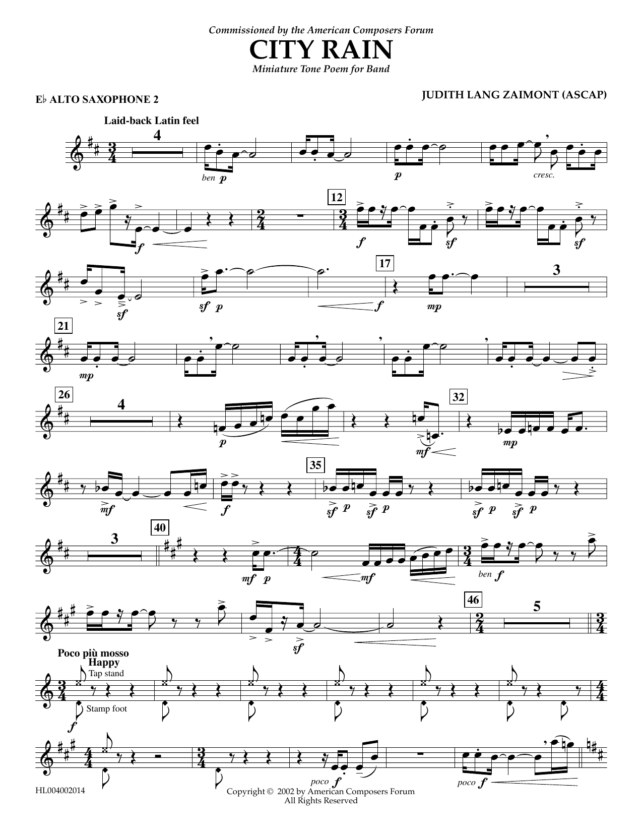 Produktbild zu: City Rain - Eb Alto Saxophone 2