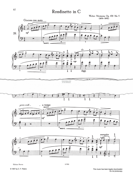 Produktgalerie: Seite 1 von 1 Rondinetto C-major, Walter Niemann, Klavier