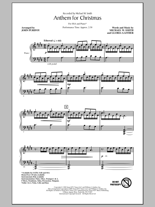 Produktgalerie: Seite 1 von 1 Anthem For Christmas, John Purifoy, Chor