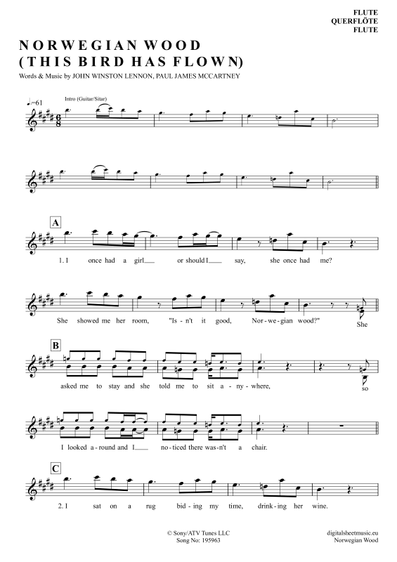 Product picture to: Norwegian WoodThe Beatles