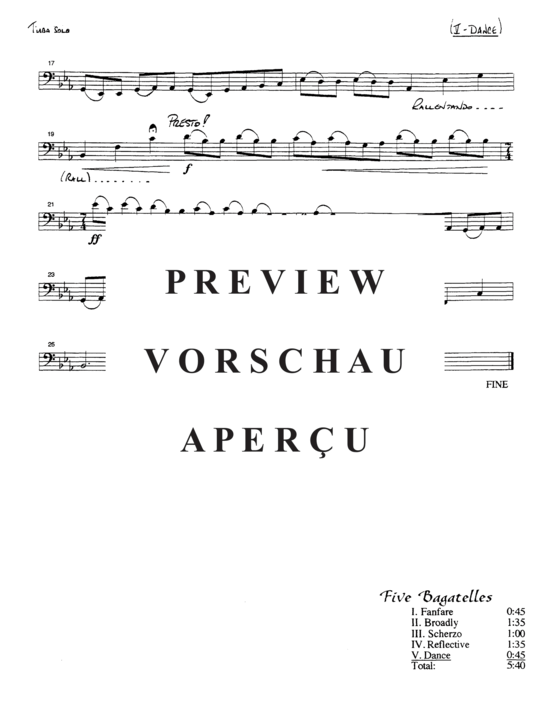 Product gallery: Page 9 of 9 Five Bagatelles , , (Tuba Solo)