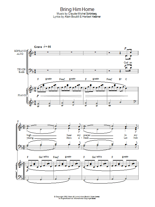 Produktbild zu: Bring Him Home (from Les Miserables)