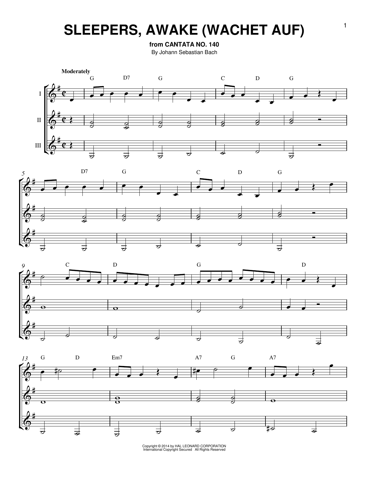 Produktgalerie: Seite 1 von 1 Sleepers, Awake (Wachet Auf), Johann Sebastian Bach, Gitarre