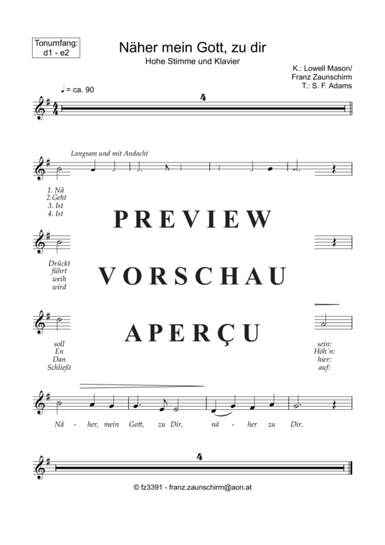 Product gallery: Page 4 of 6 Näher mein Gott zu dir , , High Voice and Piano