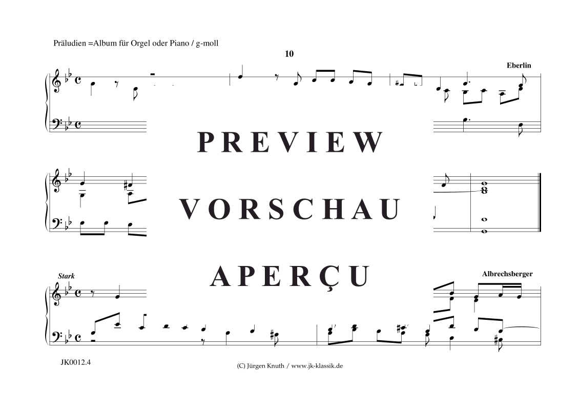 Product gallery: Page 5 of 11 Präludien G-Moll , , (organ/piano solo)
