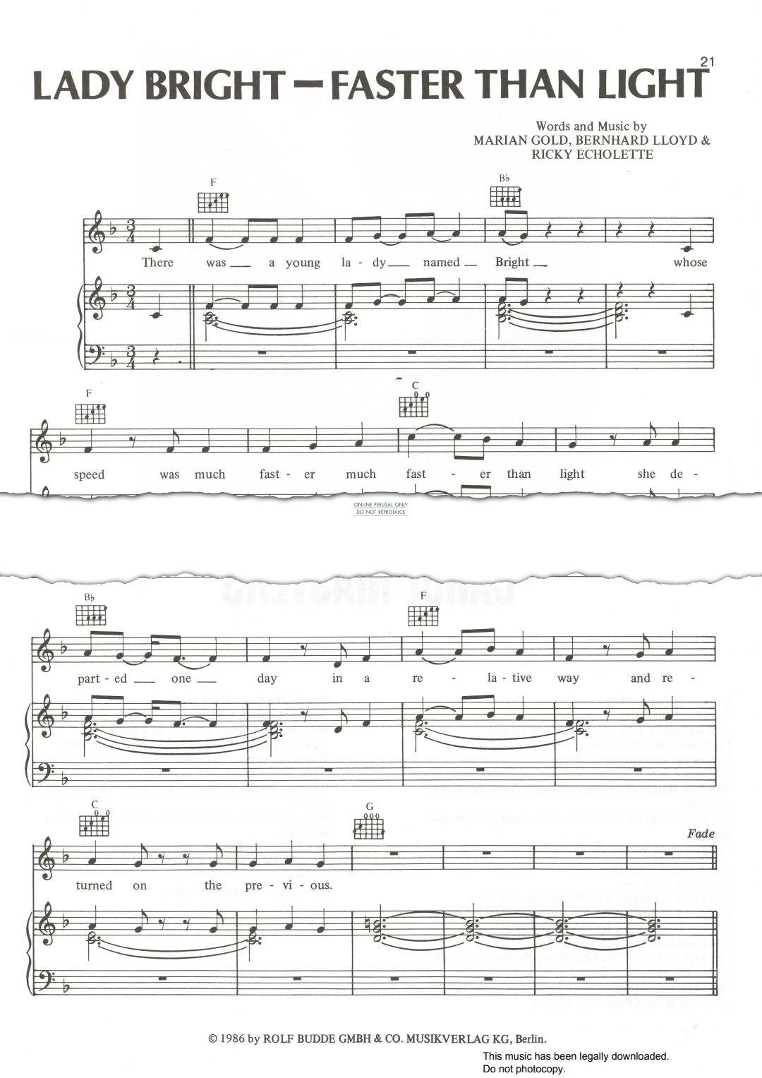 Product gallery: Page 1 of 1 Lady Bright - Faster Than Light, Alphaville