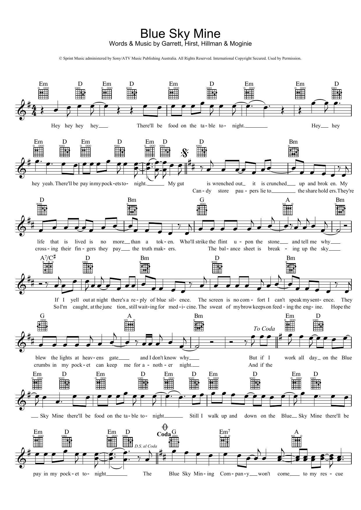 Produktgalerie: Seite 1 von 1 Blue Sky Mine, Midnight Oil, Melodieinstrument