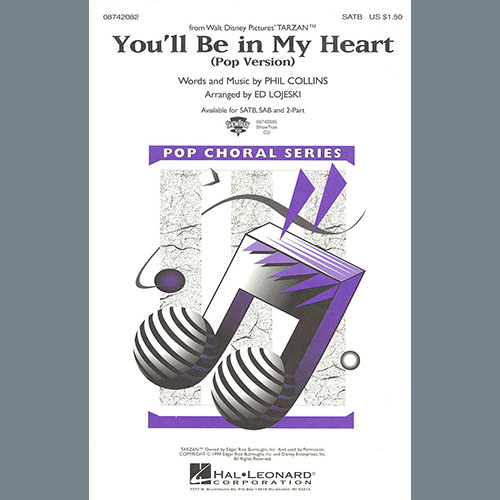 cover: You'll Be In My Heart (Pop Version) (from Tarzan) (arr. Ed Lojeski), Phil Collins, Chor