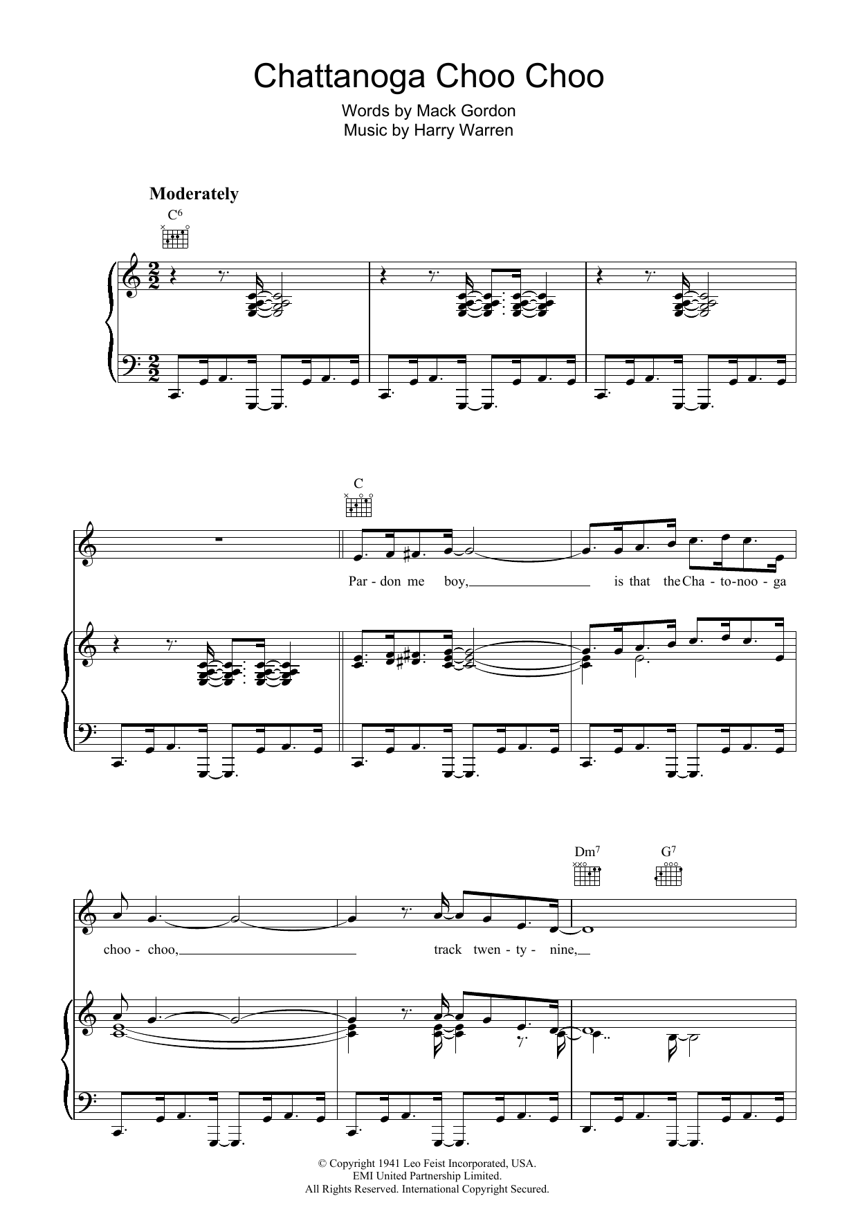 Produktgalerie: Seite 1 von 1 Chattanooga Choo Choo, Harry Warren, Gesang, Gitarre, Klavier