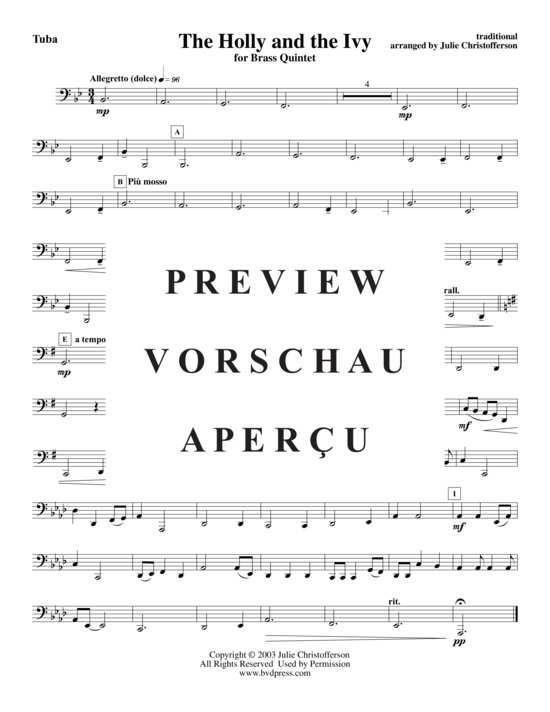 Produktgalerie: Seite 8 von 8 The Holly and the Ivy , , (Blechbläserquintett)