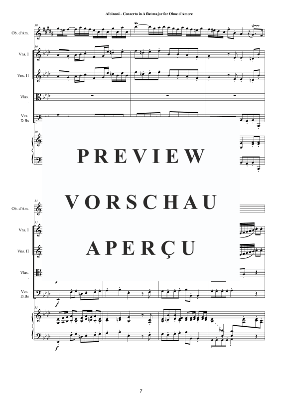 Product gallery: Page 8 of 11 Concerto in Ab-Dur Op.9, , Oboe D'Amore Solo, String Ensemble, and Harpsichord (Bc)