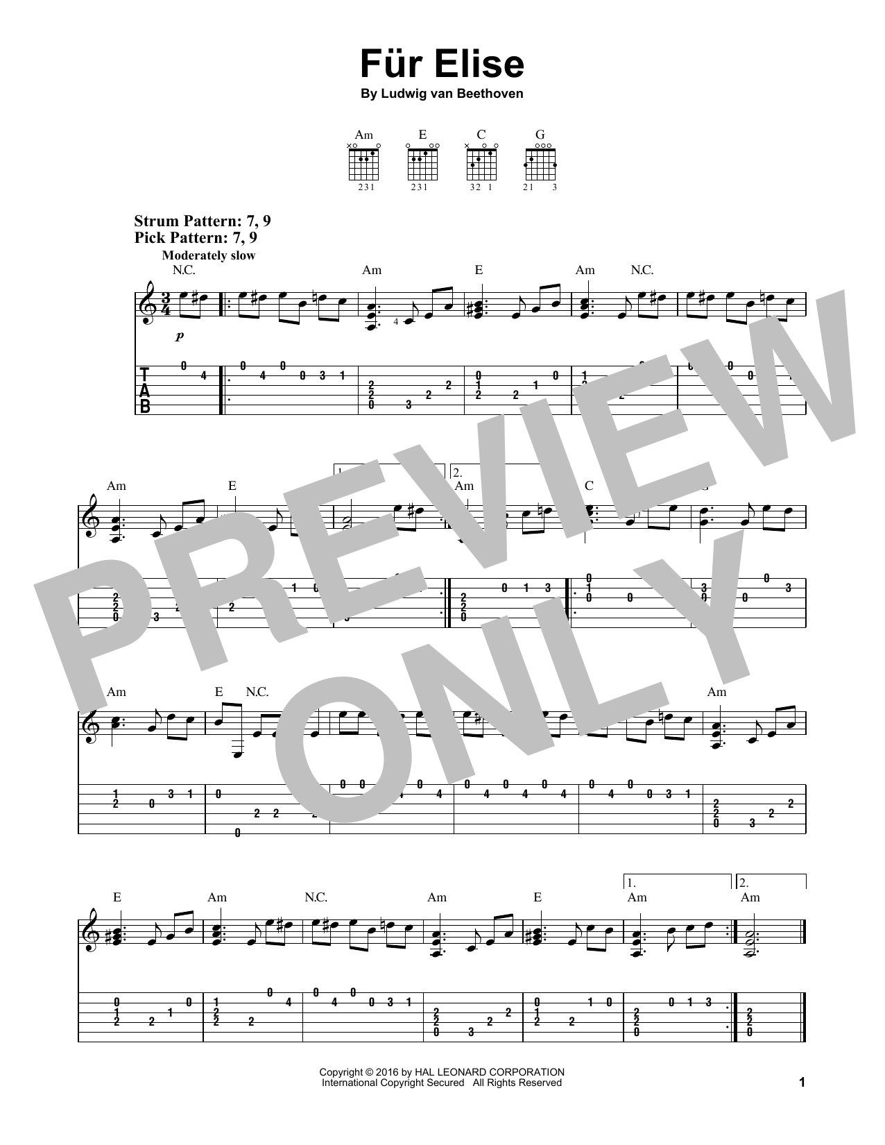 Product gallery: Page 1 of 1 Fur Elise, Ludwig Van Beethoven