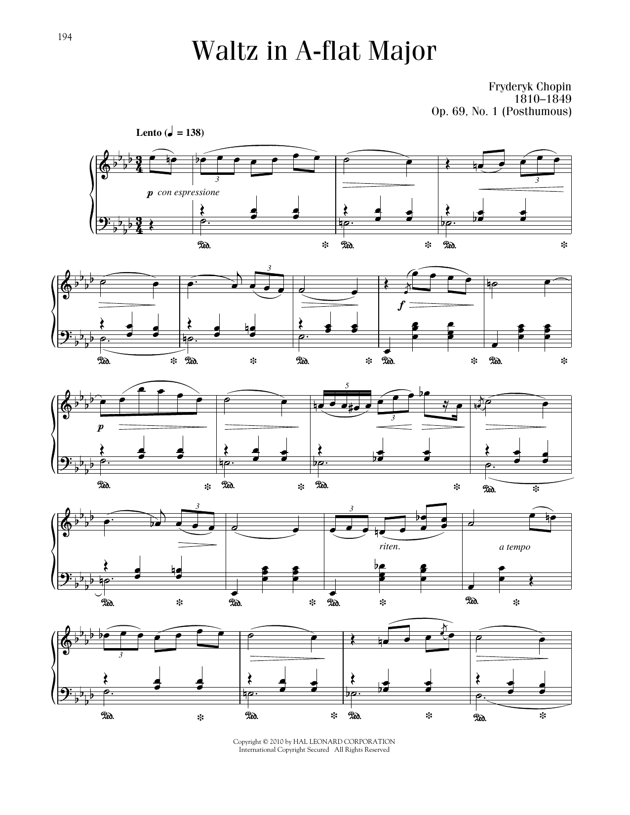 Product picture to: Waltz In A-Flat Major, Op. 69, No. 1