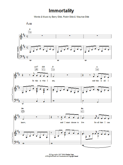Produktgalerie: Seite 1 von 1 Immortality, Celine Dion, Gesang, Gitarre, Klavier