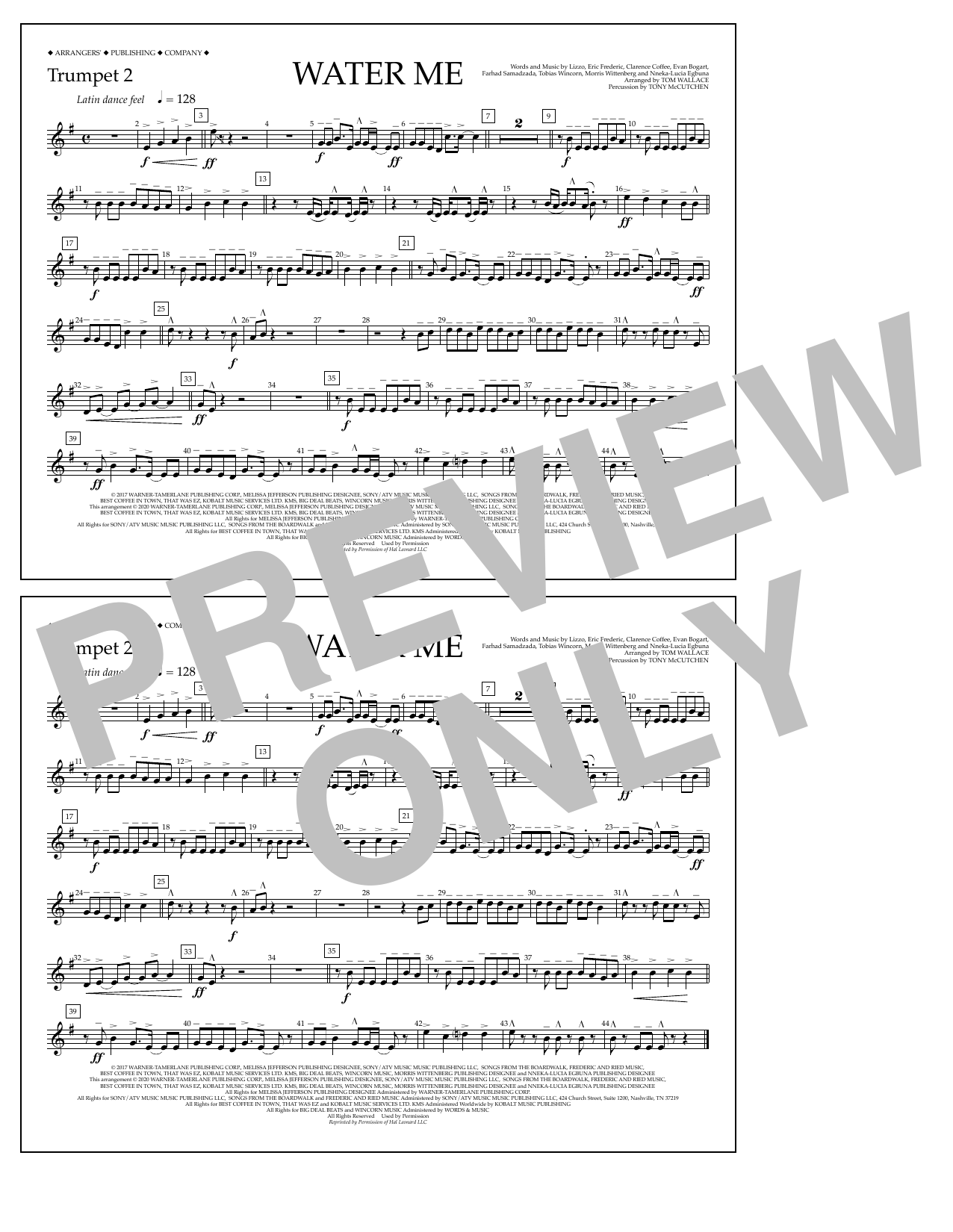 Produktbild zu: Water Me (arr. Tom Wallace) - Trumpet 2