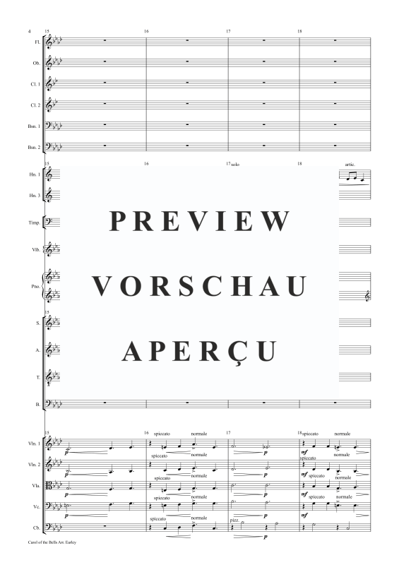 Produktgalerie: Seite 5 von 11 Carol of the Bells, , Gemischter Chor, Klavier und Kammerorchester