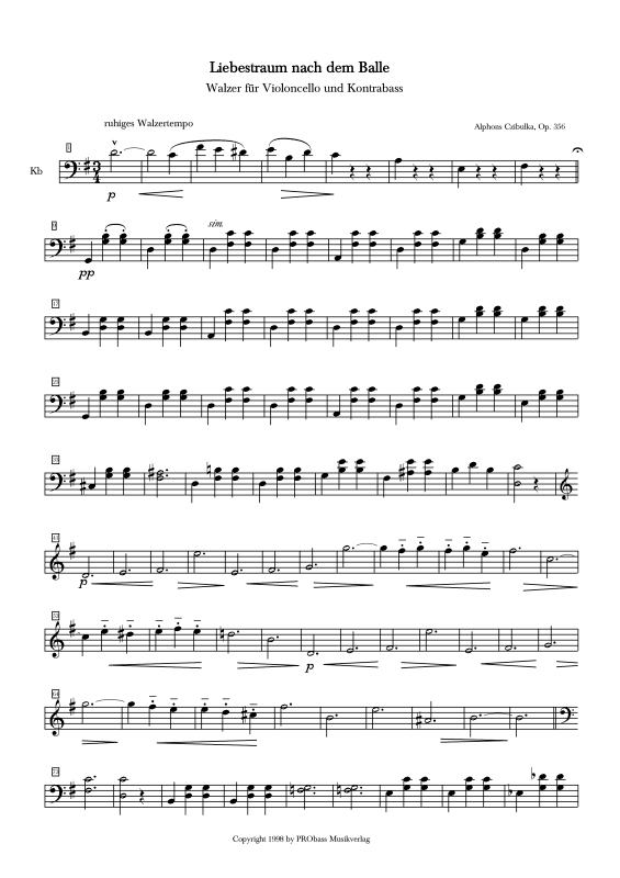 Produktgalerie: Seite 1 von 9 Liebestraum nach dem Balle, , Cello und Kontrabass