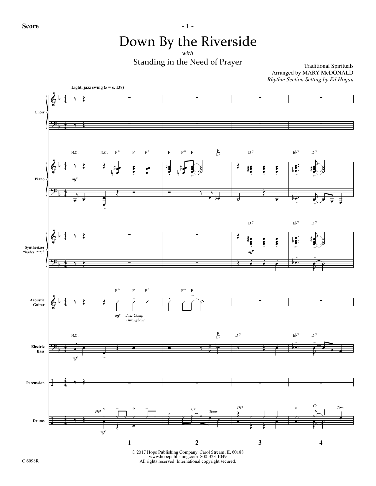 Produktbild zu: Down by the Riverside - Full Score