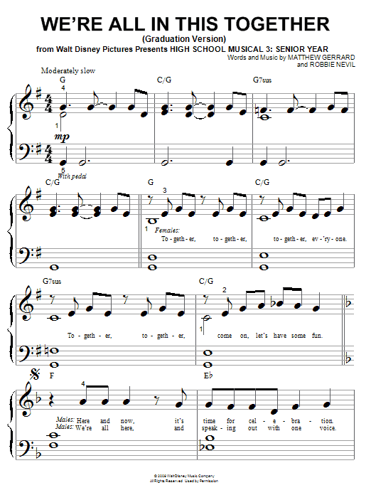 Produktbild zu: We're All In This Together (Graduation Version) (from High School Musical 3: Senior Year)