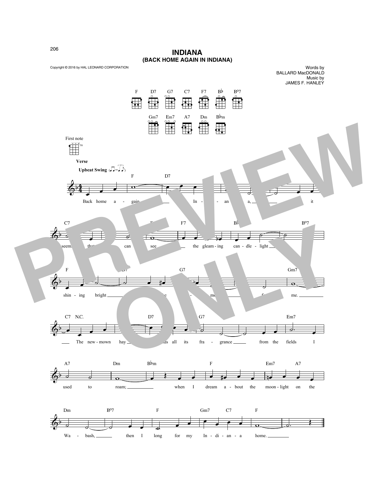 Produktbild zu: Indiana (Back Home Again In Indiana)