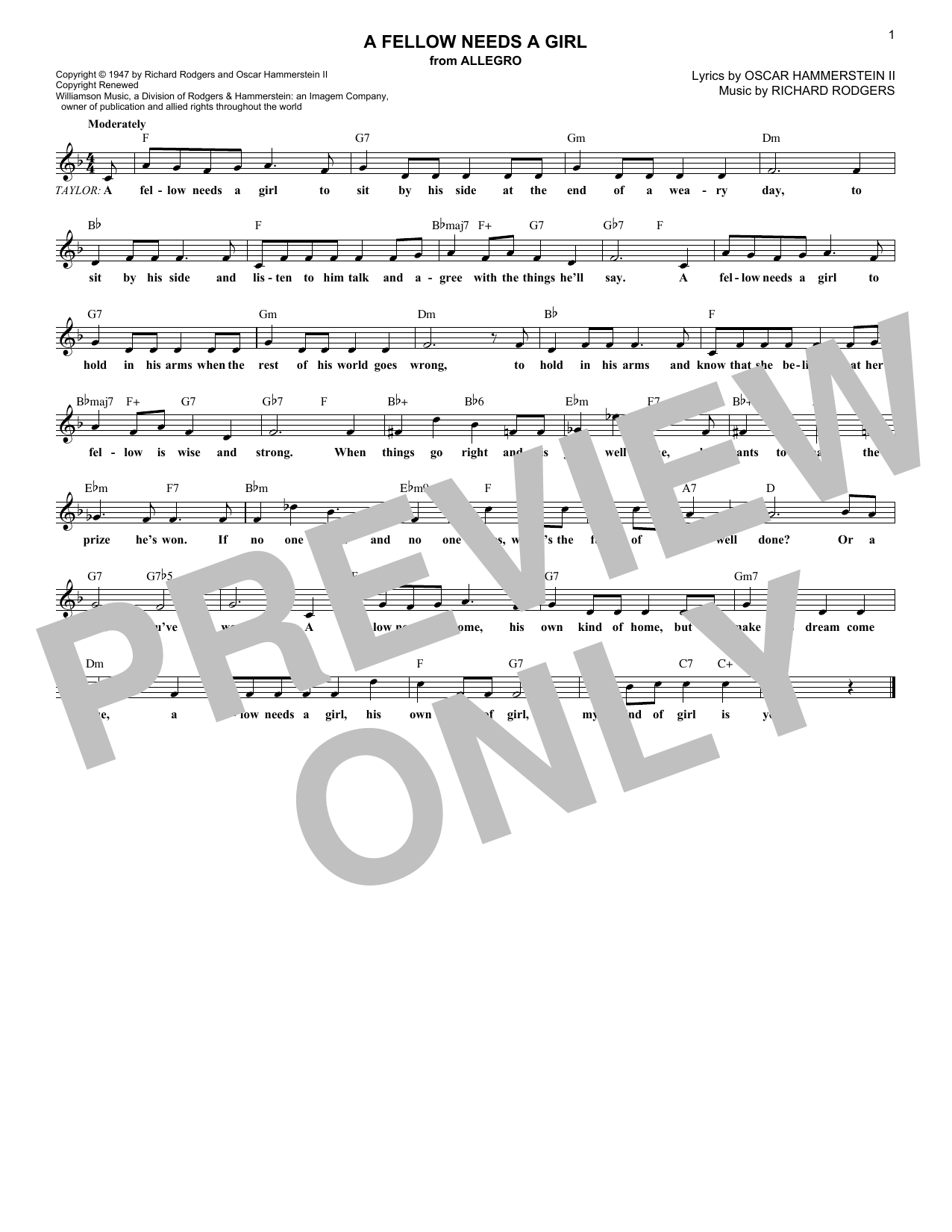 Product gallery: Page 1 of 1 A Fellow Needs A Girl, Rodgers & Hammerstein