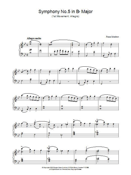 Product gallery: Page 1 of 1 Symphony No.5 in Bb Major - 1st Movement: Allegro, Franz Schubert