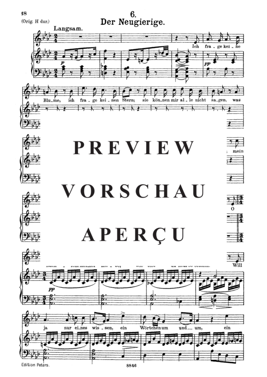 gallery: Der Neugierige, D.795-6 (Die Schöne Müllerin) , ,  (Gesang mittel + Klavier)