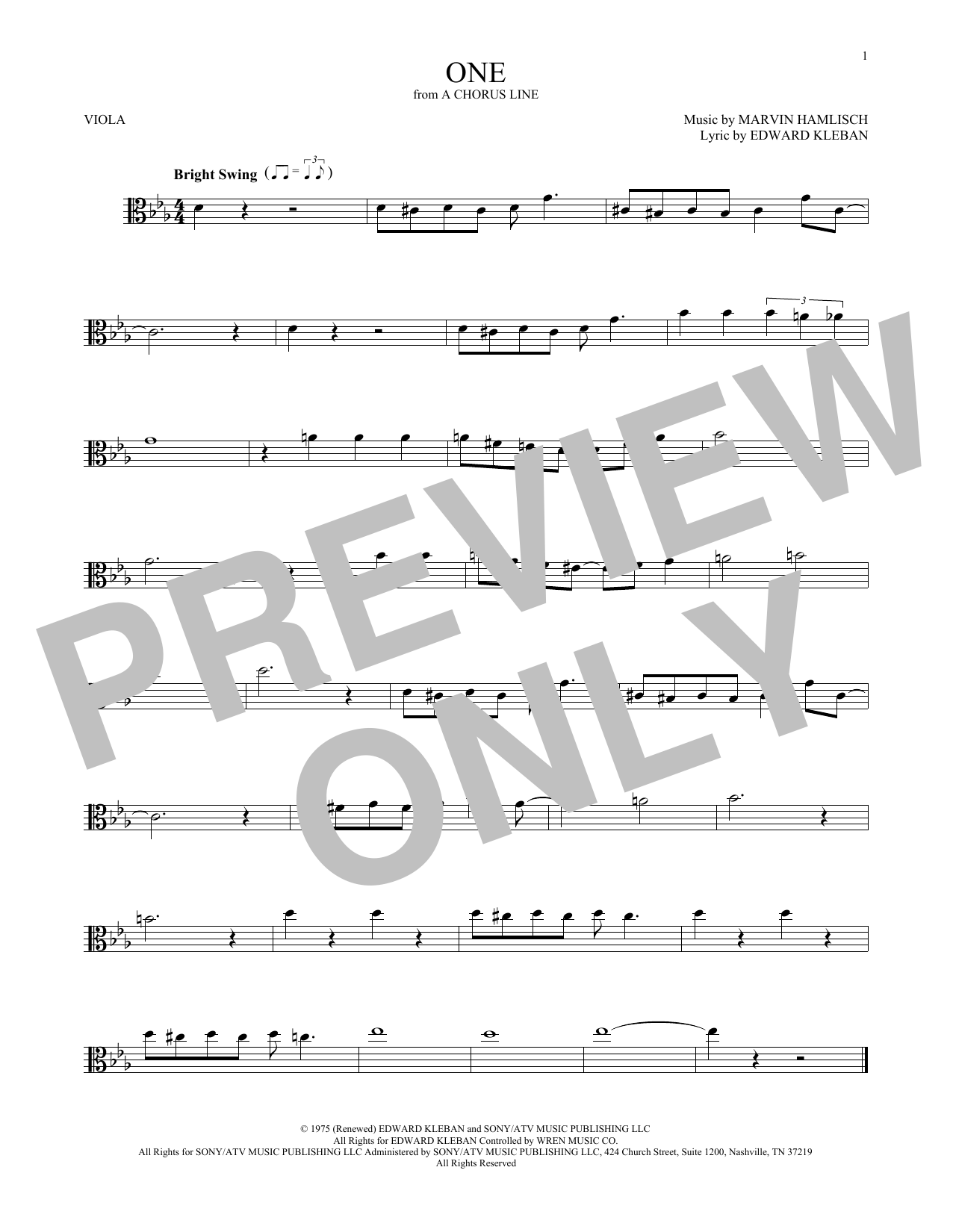 Product gallery: Page 1 of 1 One, Marvin Hamlisch