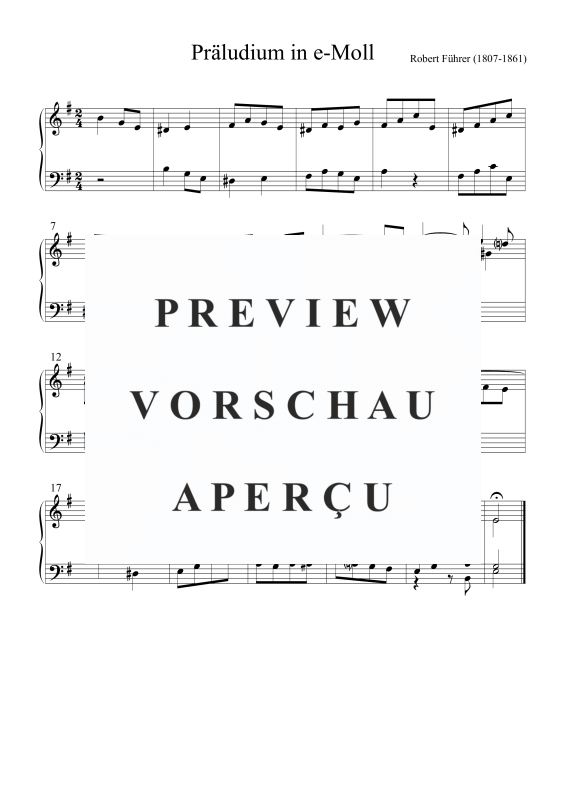Product picture to: Präludium in e-MollRobert Führer (1807-1861)