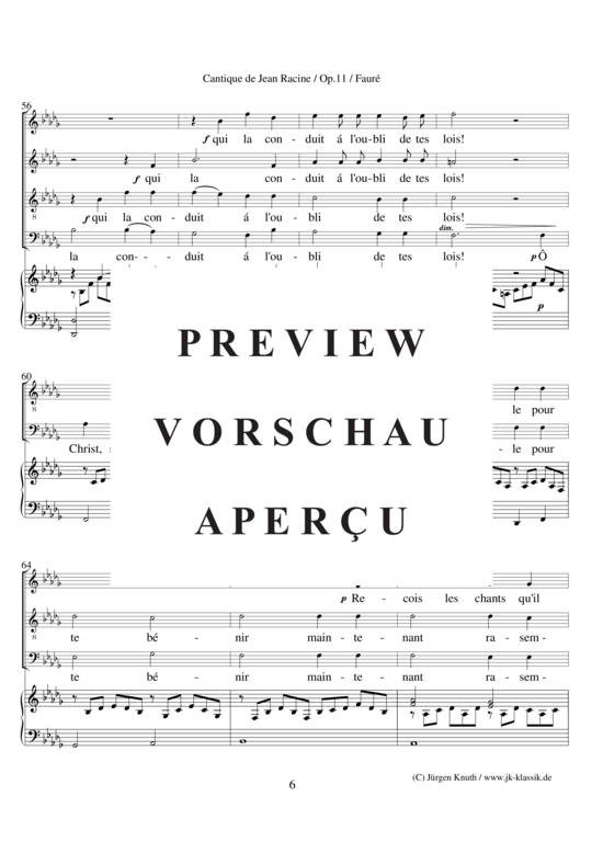 gallery: Cantique de Jean Racine - Op. 11 , , (Gemischter Chor + Klavier/Orgel)